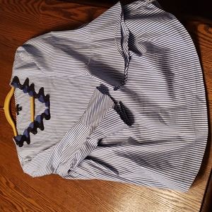 New Talbots V neck embroidered bell sleeve top